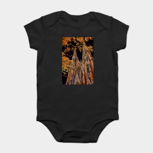 USA. New York. St. Patrick's Cathedral at night. Baby Bodysuit